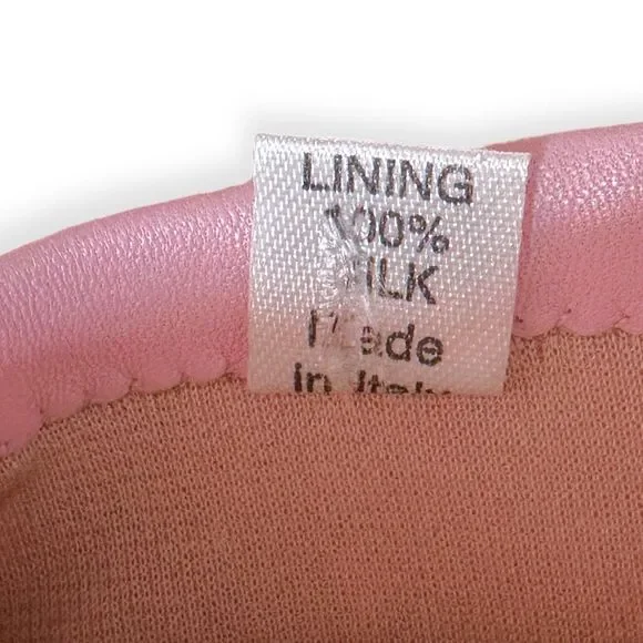 Vintage Light Pink Leather Gloves, Size M - Picture 8 of 8